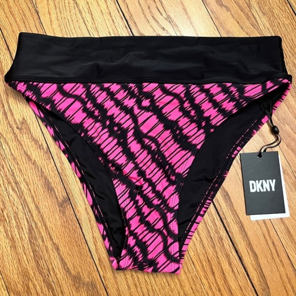 Dkny Women’s Printed High-Waist Bikini Bottoms Swimsuit, Size Large